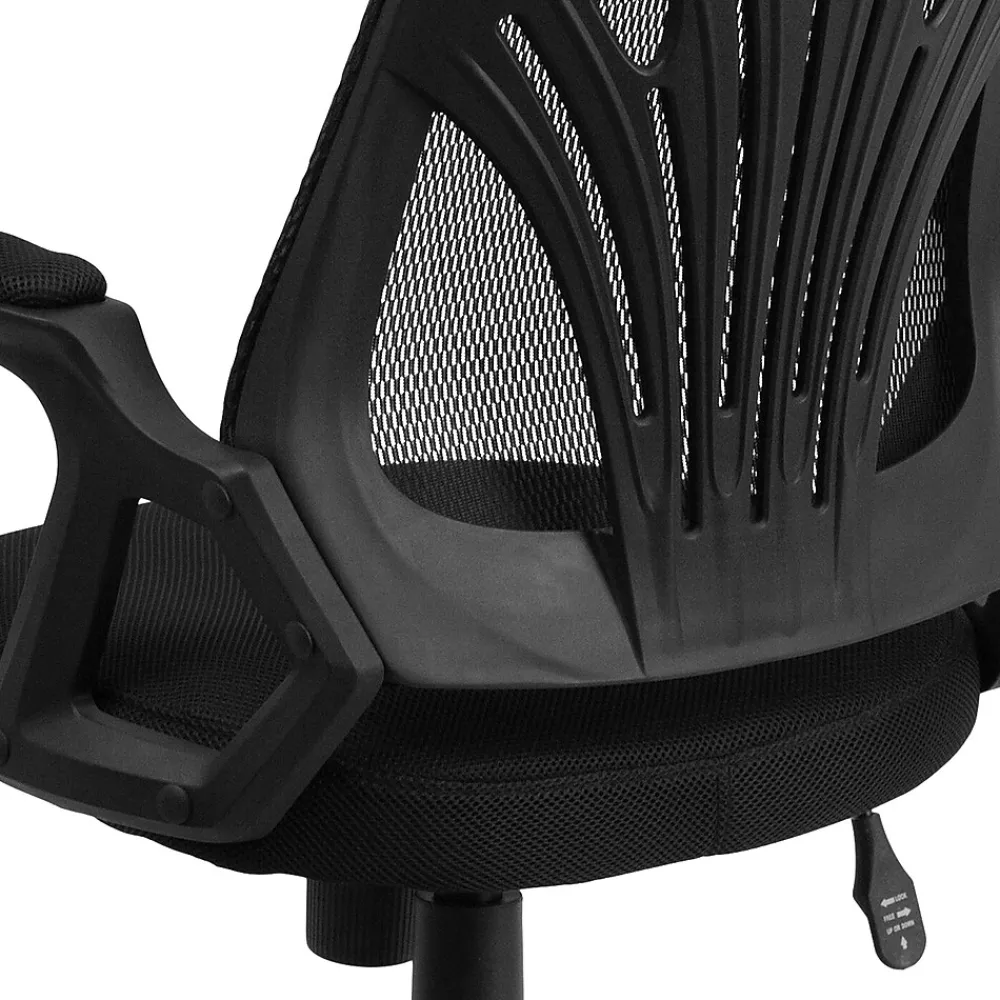 Office Chairs*Flash Furniture Sam Ergonomic Mesh Swivel Mid-Back Task Office Chair, Black (GOWY82)