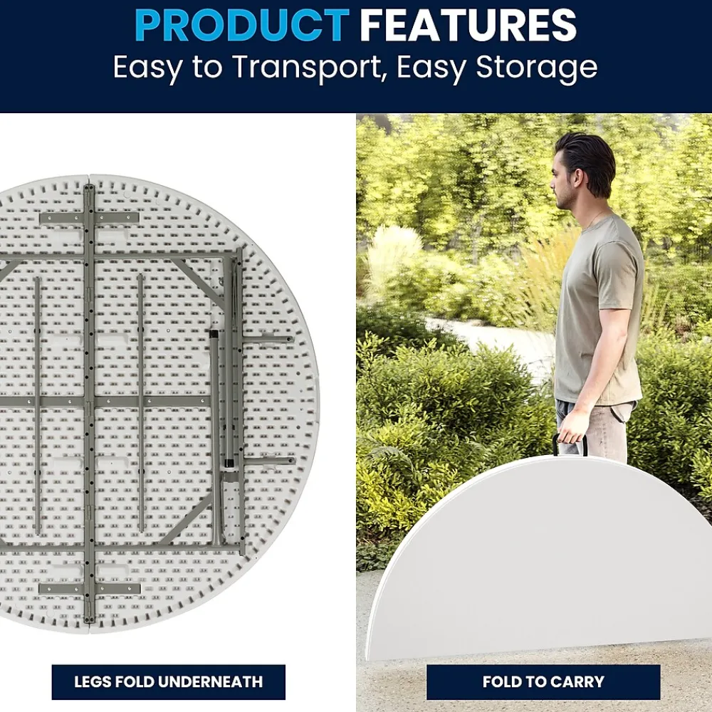 Folding Tables*Flash Furniture Scarborough Folding Table, 60.5" x 60.5", White (DAD154Z)