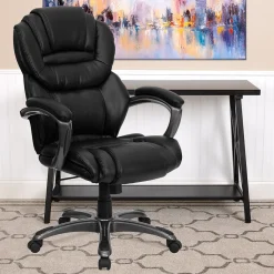 Office Chairs*Flash Furniture Stella Ergonomic LeatherSoft Swivel High Back Executive Office Chair, Black (GO901BK)