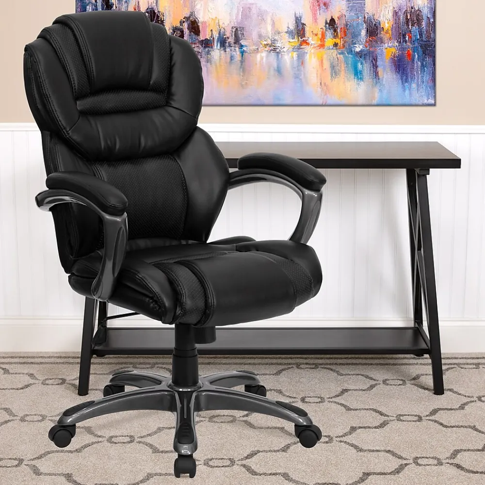 Office Chairs*Flash Furniture Stella Ergonomic LeatherSoft Swivel High Back Executive Office Chair, Black (GO901BK)