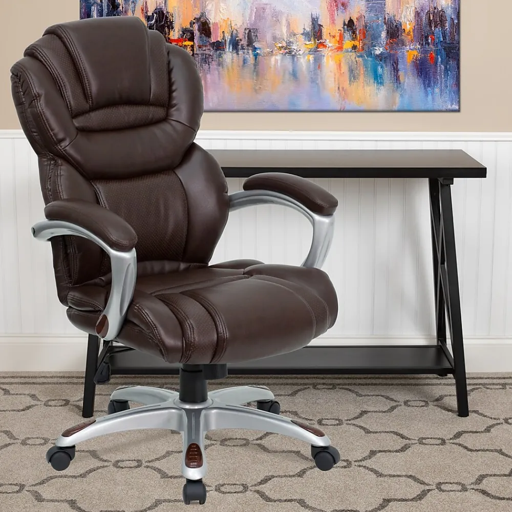 Office Chairs*Flash Furniture Stella Ergonomic LeatherSoft Swivel High Back Executive Office Chair, Brown (GO901BN)