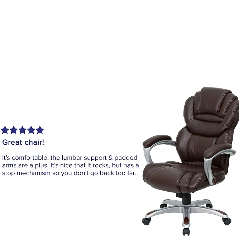 Office Chairs*Flash Furniture Stella Ergonomic LeatherSoft Swivel High Back Executive Office Chair, Brown (GO901BN)