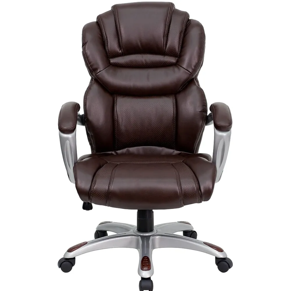 Office Chairs*Flash Furniture Stella Ergonomic LeatherSoft Swivel High Back Executive Office Chair, Brown (GO901BN)