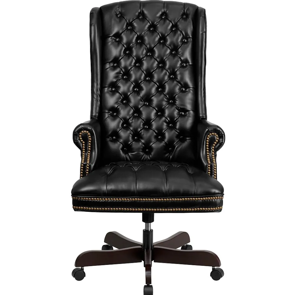 Office Chairs*Flash Furniture Turner Ergonomic LeatherSoft Swivel High Back Fully Tufted Executive Office Chair, Black (CI360BK)