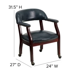 Office Chairs*Flash Furniture Vinyl Mid Back Luxurious Conference Chair With Casters, Blue