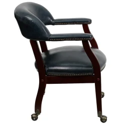Office Chairs*Flash Furniture Vinyl Mid Back Luxurious Conference Chair With Casters, Blue
