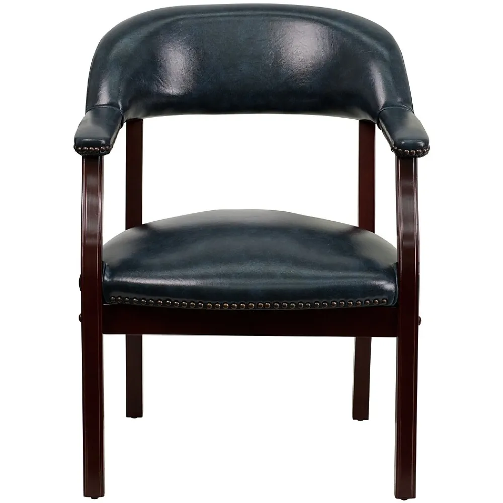 Office Chairs*Flash Furniture Vinyl Mid Back Luxurious Conference Chair, Navy