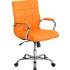 Office Chairs*Flash Furniture Vivian Vinyl Swivel Mid-Back Executive Office Chair, Orange (GO2240ORG)