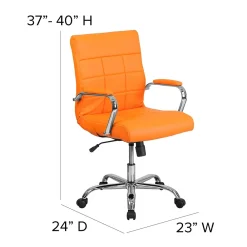 Office Chairs*Flash Furniture Vivian Vinyl Swivel Mid-Back Executive Office Chair, Orange (GO2240ORG)