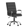 Office Chairs*Flash Furniture Whitney Ergonomic LeatherSoft Swivel Mid-Back Executive Office Chair, Black/Chrome (GO2286MBK)