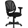 Office Chairs*Flash Furniture Y-GO Office Ergonomic Mesh Swivel Mid-Back Task Office Chair, Black (GOWY05A)
