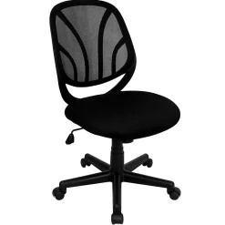 Office Chairs*Flash Furniture Y-GO Office Armless Ergonomic Mesh Swivel Mid-Back Task Office Chair, Black (GOWY05)
