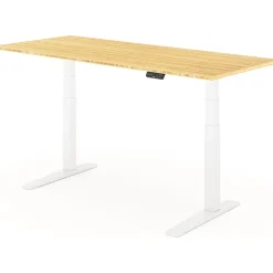 Standing Desks*FlexiSpot E7 Pro 72"W Electric Adjustable Standing Desk, (E7WPRO7230-LBZB) Bamboo/White