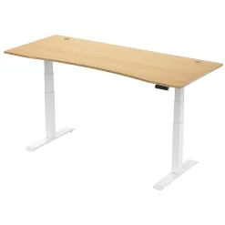 Standing Desks*FlexiSpot E7 72"W Electric Adjustable Bamboo Top Standing Desk, White (E7WCR7230LBZB)