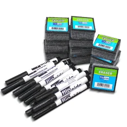Markers|Flipside Marker with Eraser, Fine Point, Black, Dozen (19793)