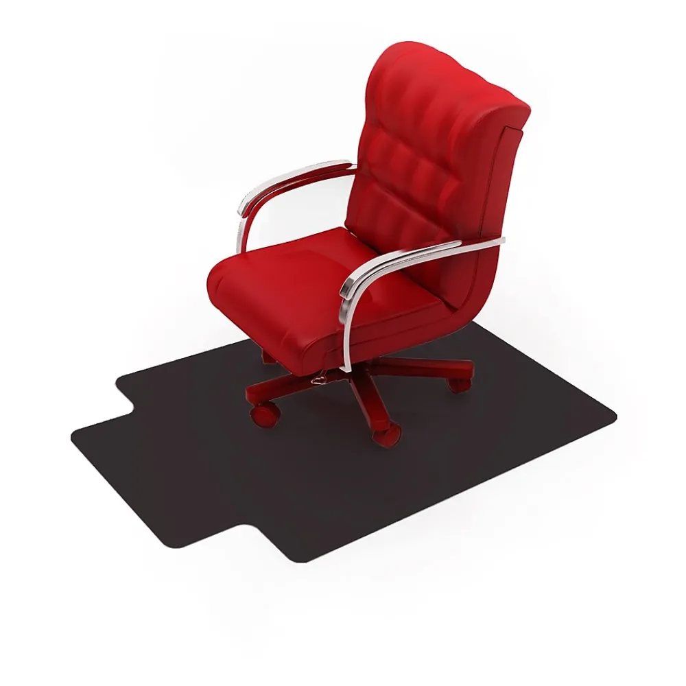 Chair Mats*Floortex Advantagemat Chair Mat with Lip, 45" x 53", Designed for Low-Pile Carpet, Black Vinyl (FR114553LLBV)