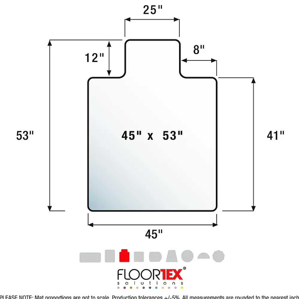 Chair Mats*Floortex Advantagemat Chair Mat with Lip, 45" x 53", Designed for Low-Pile Carpet, Black Vinyl (FR114553LLBV)
