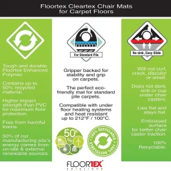 Chair Mats*Floortex Evolutionmat Carpet Chair Mat, 48