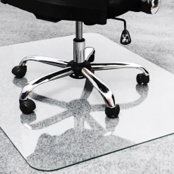 Chair Mats*Floortex Glaciermat Carpet & Hard Floor Chair Mat, 36" x 48", Crystal Clear Glass (FC123648EG)
