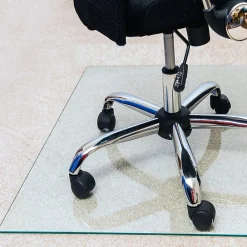 Chair Mats*Floortex Glaciermat Carpet & Hard Floor Chair Mat, 36" x 42", Crystal Clear Glass (FC123642EG)