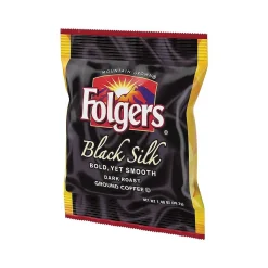 Folgers Black Silk Ground Coffee, Dark Roast, 42/Carton (SMU00019)
