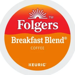 Folgers Breakfast Blend Coffee, Light Roast, 0.24 oz. Keurig® K-Cup® Pods, 24/Box (000370677/6684)