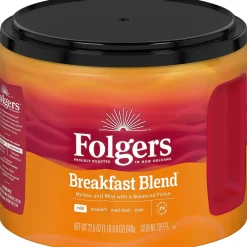 Folgers Breakfast Blend Ground Coffee, Light Roast, 22.6 oz. (2550020529)