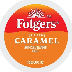 Folgers Buttery Caramel Coffee, Medium Roast, 0.31 oz. Keurig® K-Cup® Pods, 24/Box (6680)