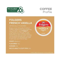 Folgers French Vanilla Coffee, Keurig K-Cup Pod, 96/Carton (6661CT)