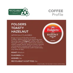 Folgers Toasty Hazelnut Coffee Keurig K-Cup Pods, Medium Roast, 96/Box (6109CT)