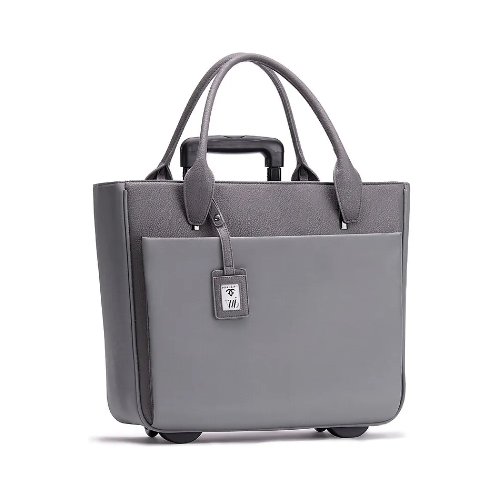 Florence Faux Leather Tote Bag, Gray (FLORLRT-03)<Francine Collection Outlet