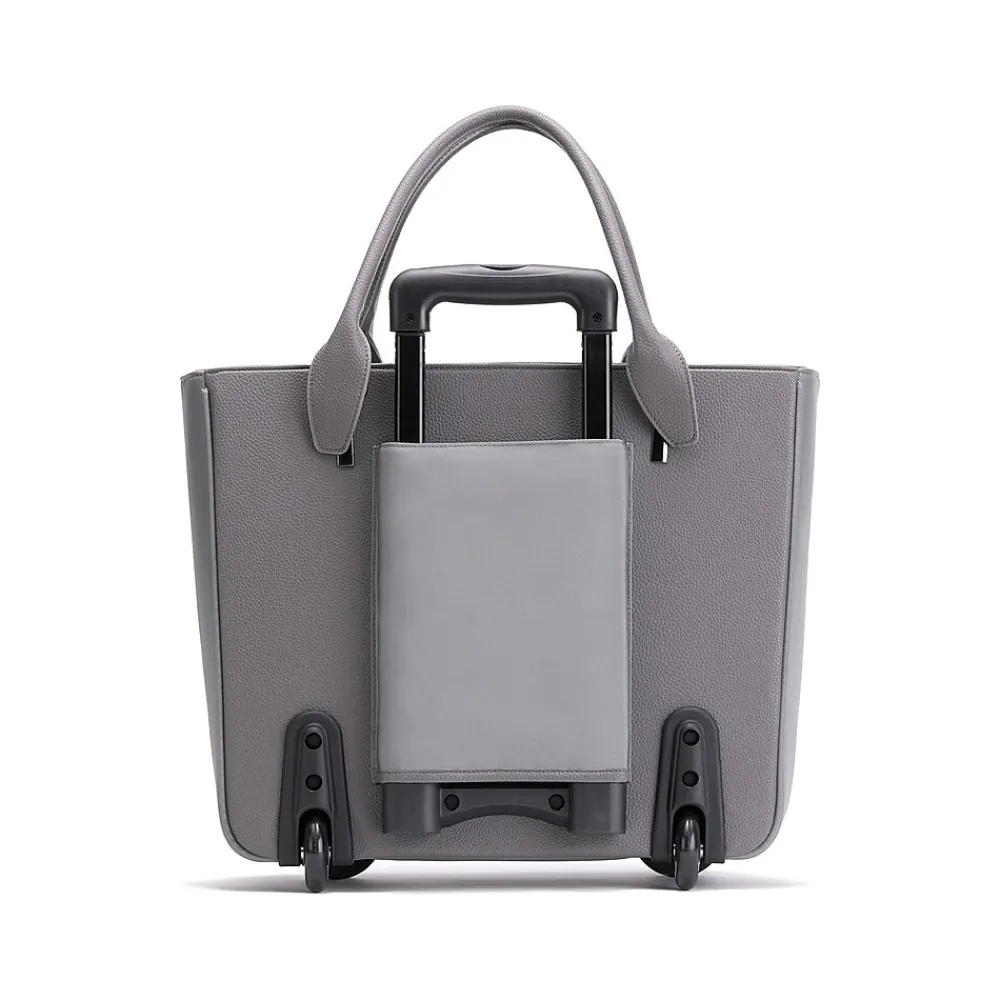 Florence Faux Leather Tote Bag, Gray (FLORLRT-03)<Francine Collection Outlet