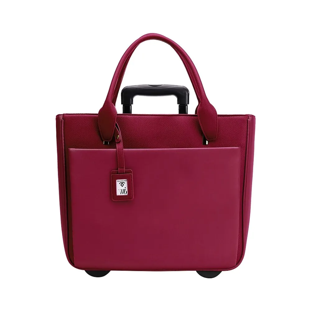 Florence Faux Leather Tote Bag, Burgundy (FLORLRT-02)<Francine Collection Sale