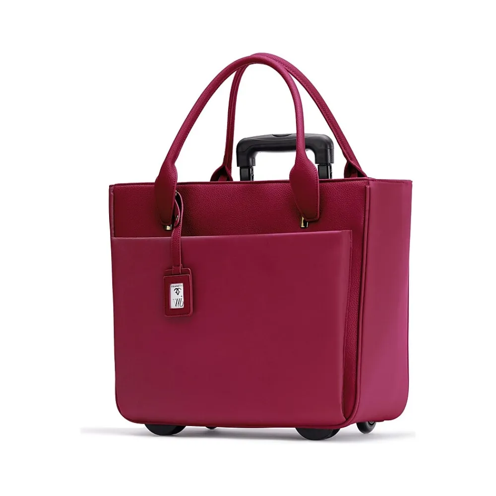 Florence Faux Leather Tote Bag, Burgundy (FLORLRT-02)<Francine Collection Sale