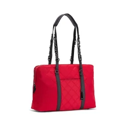 No. 5 Classic Red Quilted Nylon Laptop Tote (FFTRENO5)<Francine Collection Clearance