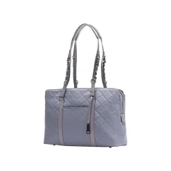 No. 5 Classic Gray Quilted Nylon Laptop Tote (FFTGYNO5)<Francine Collection Online