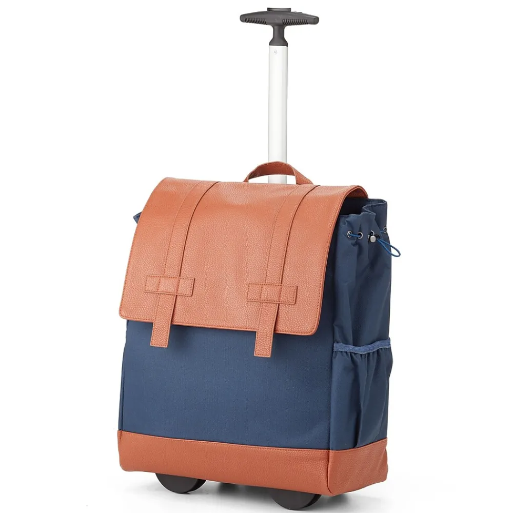Francine Collection s 15" Laptop Rolling Wheels Up Backpack, Navy (BKBUDGRL_SM-NVY)