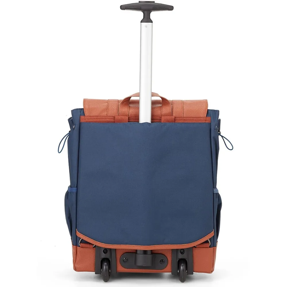 Francine Collection s 15" Laptop Rolling Wheels Up Backpack, Navy (BKBUDGRL_SM-NVY)