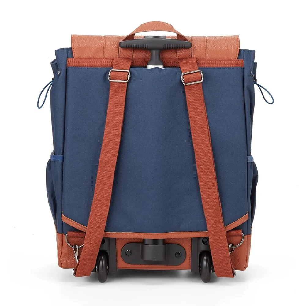 Francine Collection s 15" Laptop Rolling Wheels Up Backpack, Navy (BKBUDGRL_SM-NVY)
