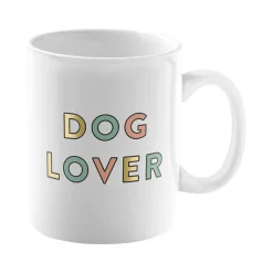 "Dog Lover" Ceramic Coffee Mug, 16 oz., White (399063)<Fringe Outlet
