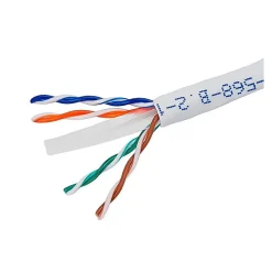 Monoprice 250FT Cat6 Bulk Bare Copper Ethernet Cable, UTP, Solid, Riser Rated (CMR), 500MHz, 23AWG - White