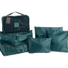 6-Piece Fabric Travel Pouch Set, Water Resistant, Emerald (27105-EMERALD)<G Force Discount
