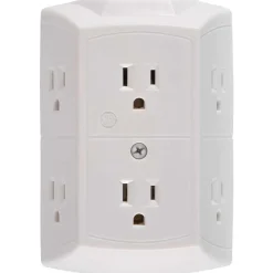 GE 56575 6-outlet Grounded Wall Tap with Transformer/resettable Circuit