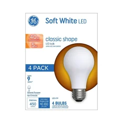 GE 5 Watt Soft White LED neral-Purpose Bulb, 4/Pack (99176)