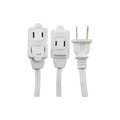 GE Polarized 15' Extension Cord, 3-Outlet, White (51962)