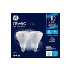 GE Reveal 9 Watt Soft White LED neral-Purpose Bulb Bulb, 2/Pack (30691)