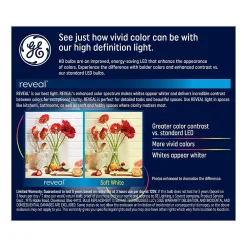 GE Reveal 11 Watt Warm White LED neral-Purpose Bulb, 2/Pack (46657)