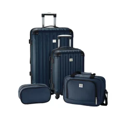 4-Piece Hardside Spinner Luggage Set, Navy (GB216-4)<Geoffrey Beene