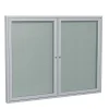 Bulletin*Ghent 3' H x 5' W Enclosed Vinyl Bulletin Board with Satin Frame, 2 Door, Silver (PA23660VX-193)