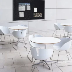 Bulletin*Ghent 4' H x 8' W Recycled Bulletin Board with Aluminum Frame, Confetti (ATR48-CF)